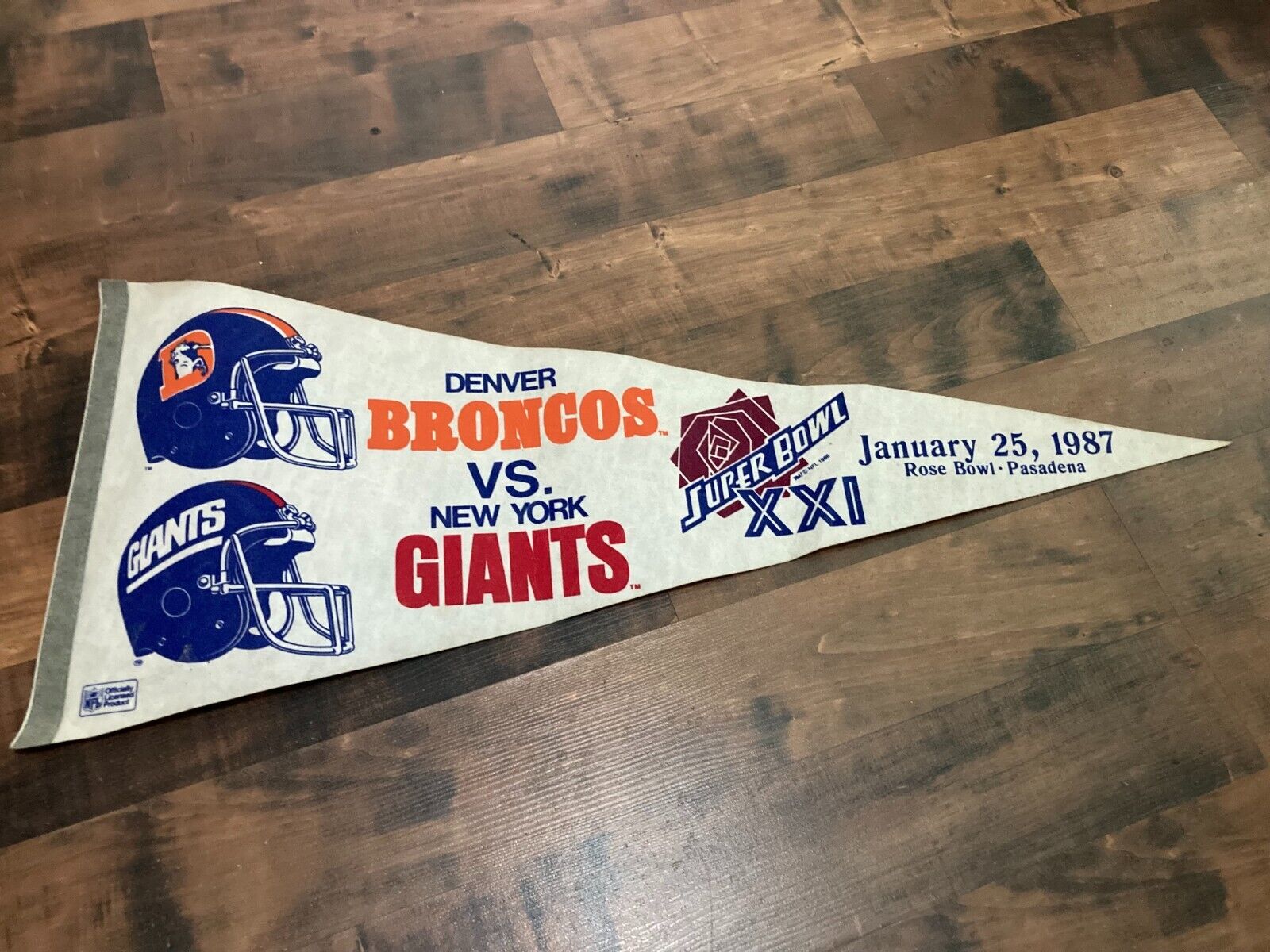 1987 NEW YORK GIANTS SUPER BOWL XXI CHAMPIONS FULL SIZE PENNANT SEE PHOTOS