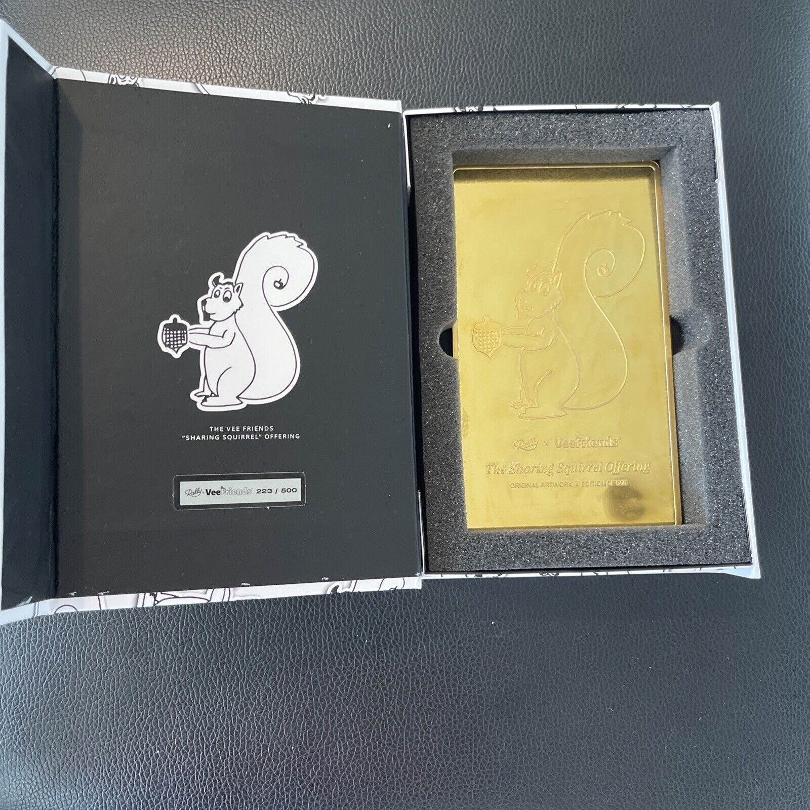 VeeFriends Rally Gary Vee Gold Sharing Squirrel Card Plaque