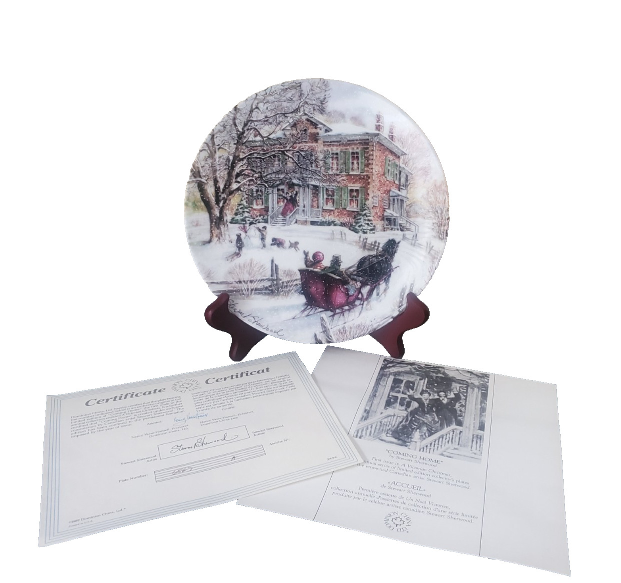 VTG 1989 STEWART SHERWOOD COMING HOME PLATE VICTORIAN CHRISTMAS COA ORIGINAL BOX VTG 1989 STEWART SHERWOOD COMING HOME PLATE VICTORIAN CHRISTMAS COA ORIGINAL BOX