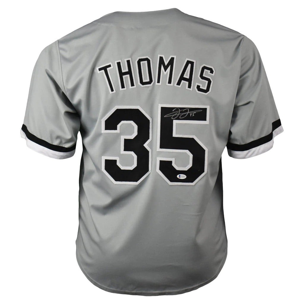Frank Thomas Autographed Chicago (Grey #35) Custom Jersey - Beckett Frank Thomas Autographed Chicago (Grey #35) Custom Jersey - Beckett