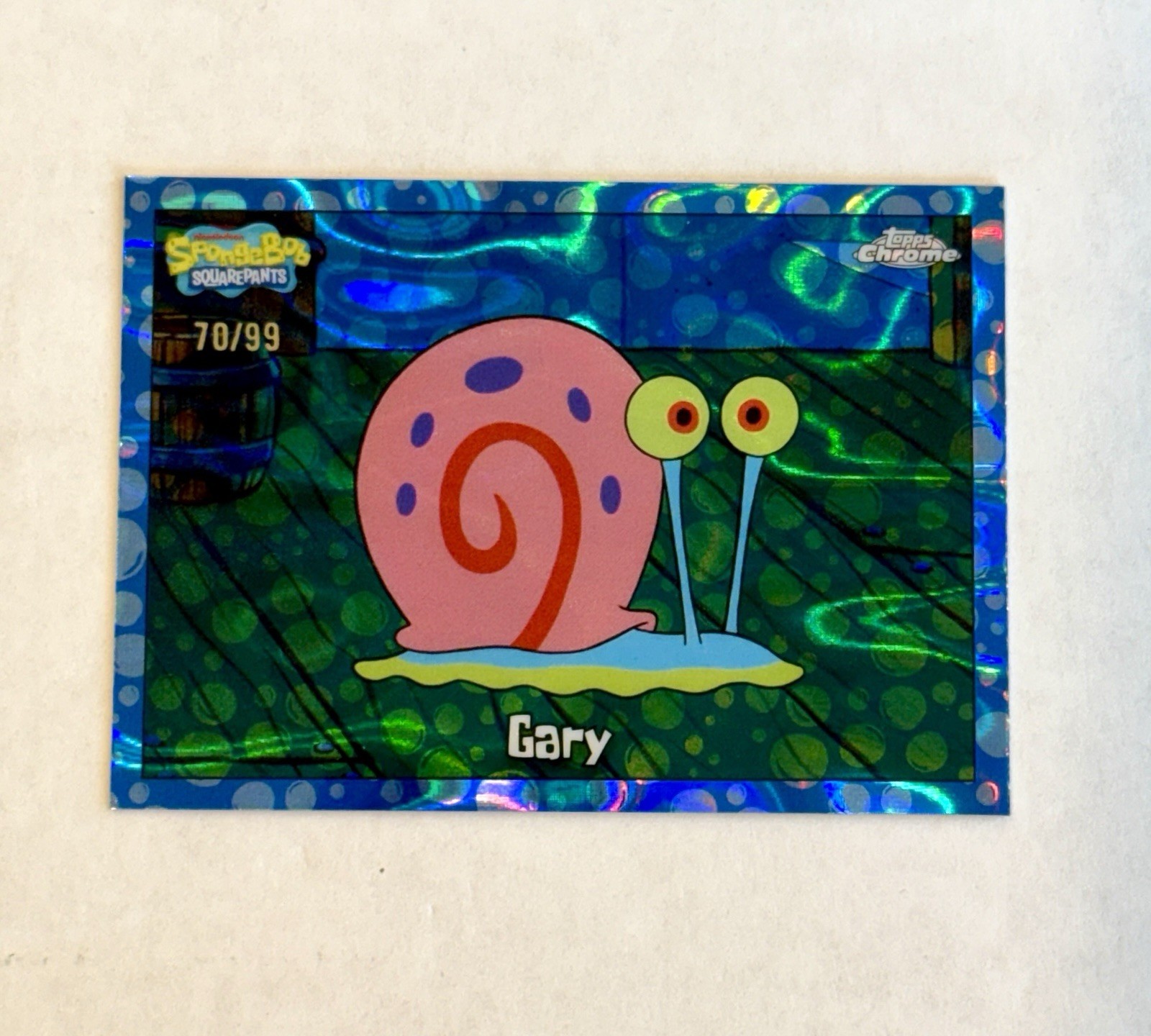 Gary The Snail 2025 Topps Chrome SpongeBob Bubblefractor /99 #26 SSP Refractor