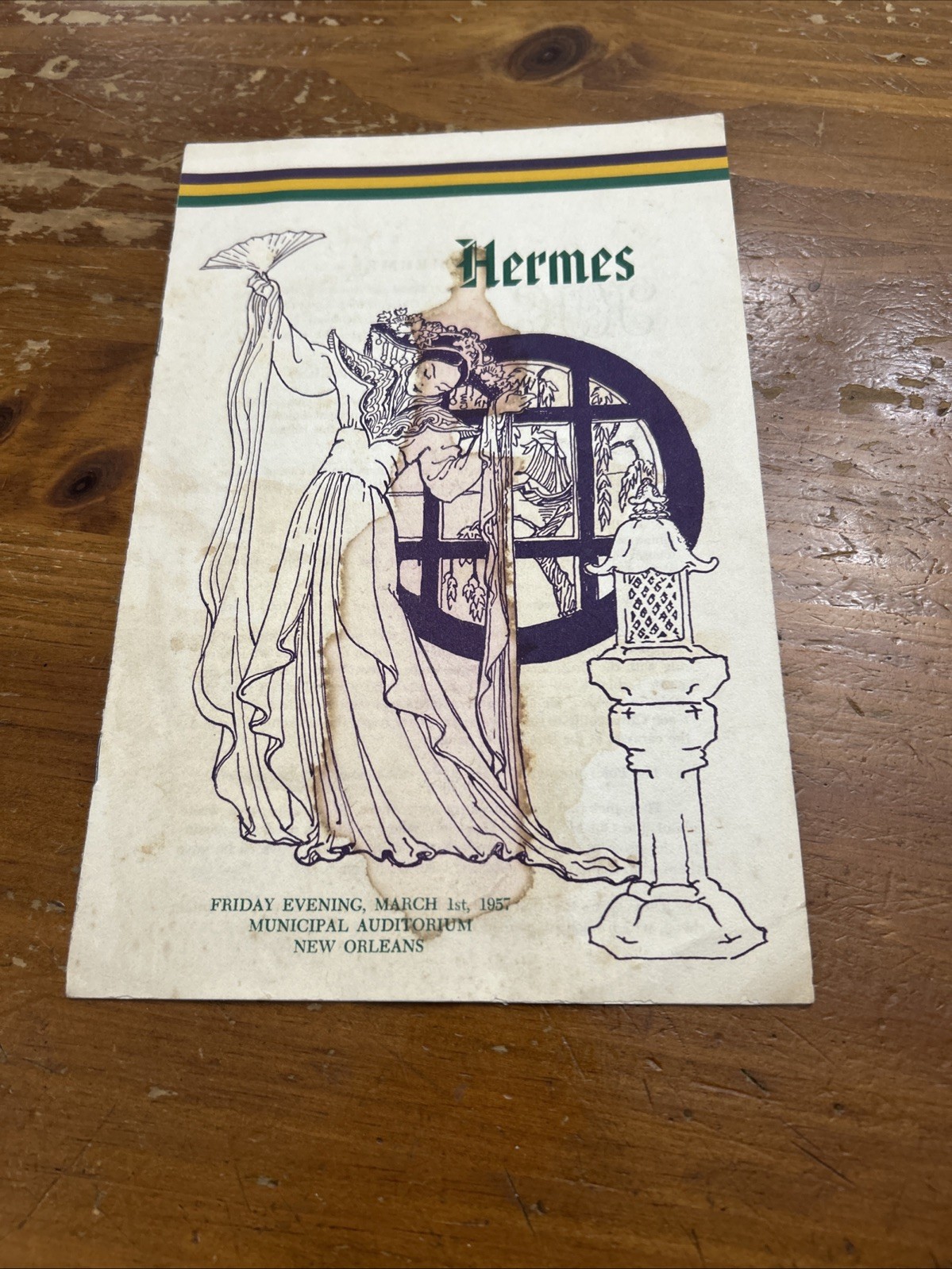 1957 Krewe of Hermes New Orleans Mardi Gras Program Ball Municipal Auditorium