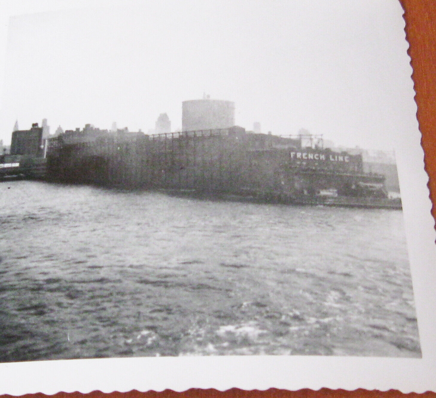 1950s Vintage French Line Dock Ted’s Winter Trip to New York Small Black Photo