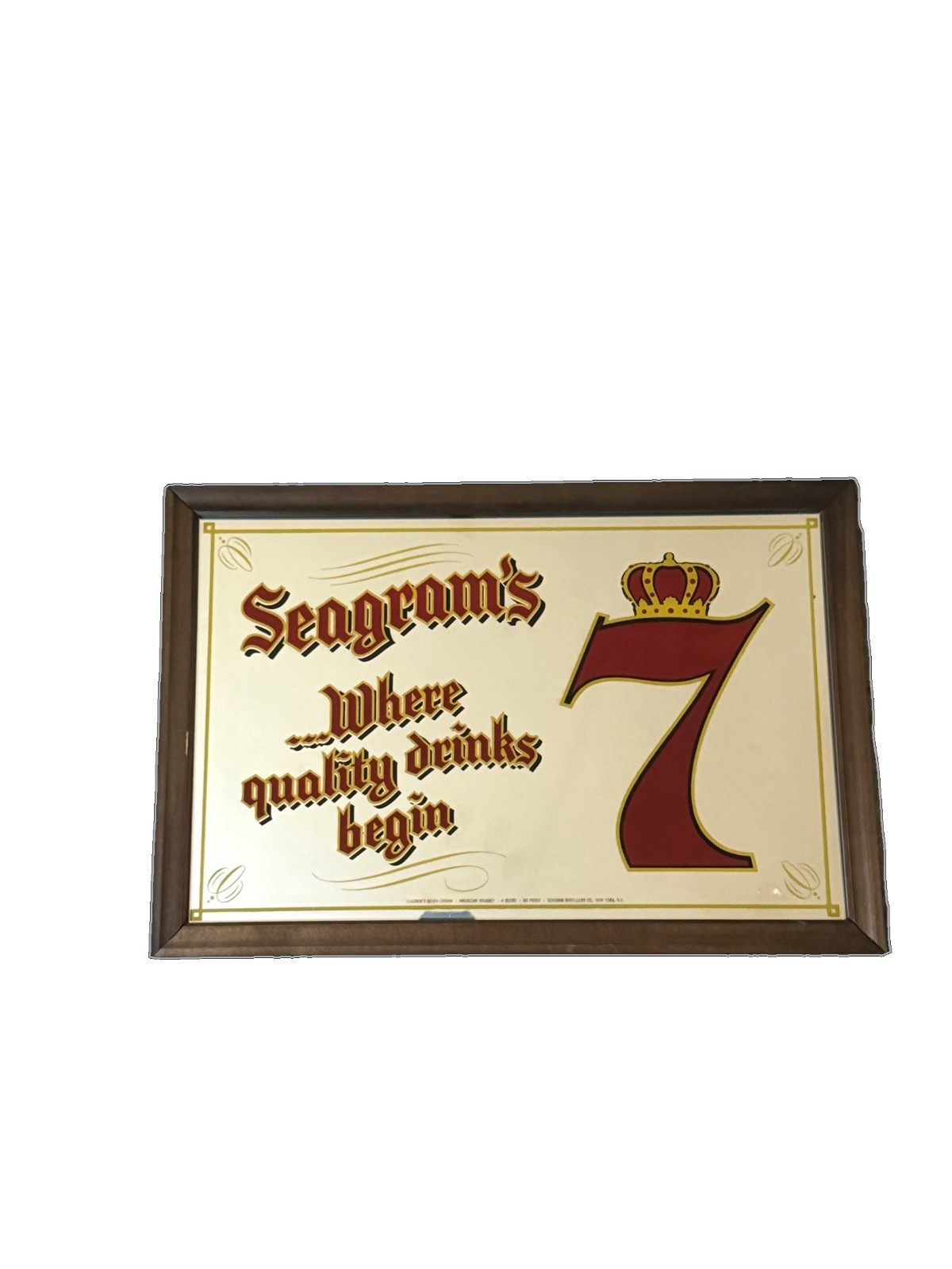 Vintage Seagram\'s 7 Crown Mirror Vintage Seagram\'s 7 Crown Mirror