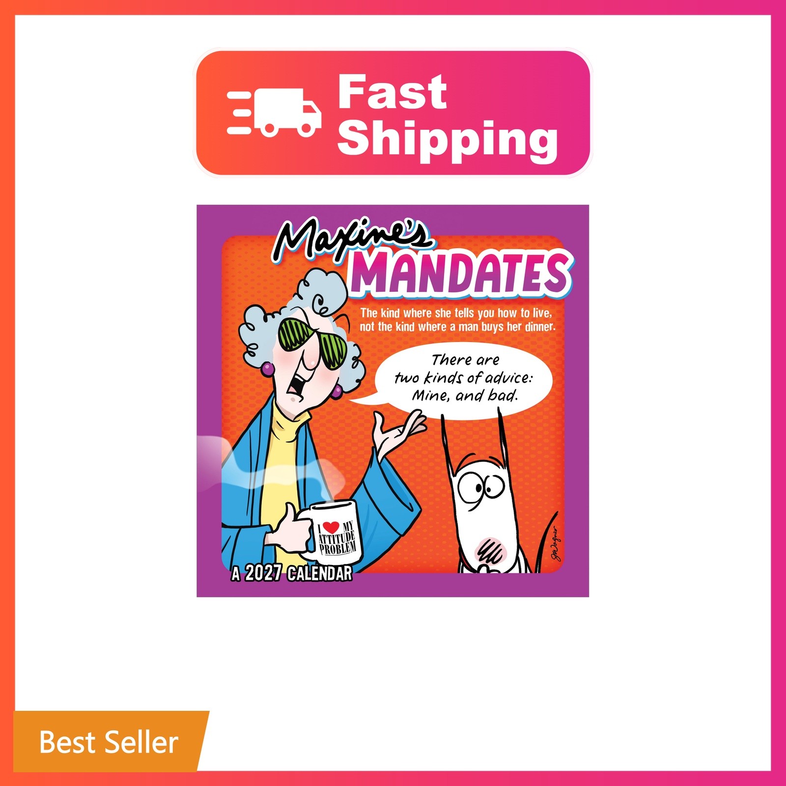TF Publishing 2027 Maxine Wall Calendar - 12 x 12 inches | Premium Matte Pape...