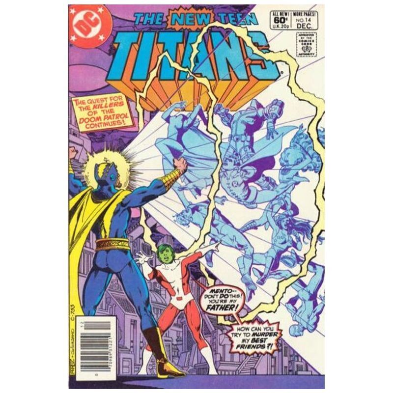 New Teen Titans (1980 series) #14 Newsstand in VF condition. DC comics [h]