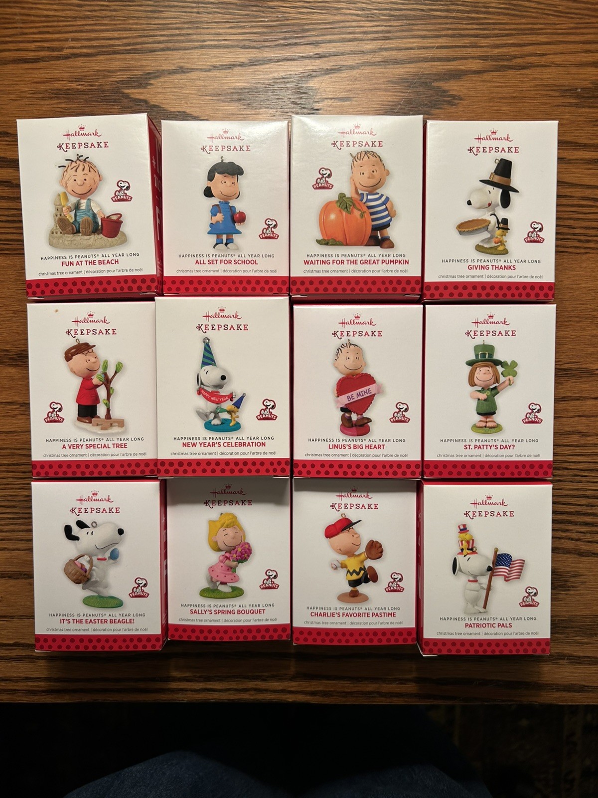 NEW - Hallmark 2013 Happiness Is Peanuts All Year Long Full Set of 12 Ornaments NEW - Hallmark 2013 Happiness Is Peanuts All Year Long Full Set of 12 Ornaments