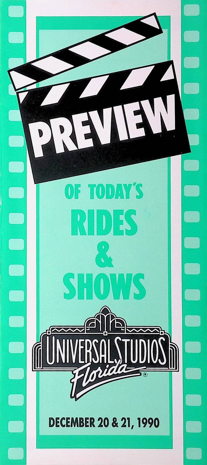 Vintage Travel Brochure Universal Studios Florida Rides Shows December 1990 Map Vintage Travel Brochure Universal Studios Florida Rides Shows December 1990 Map