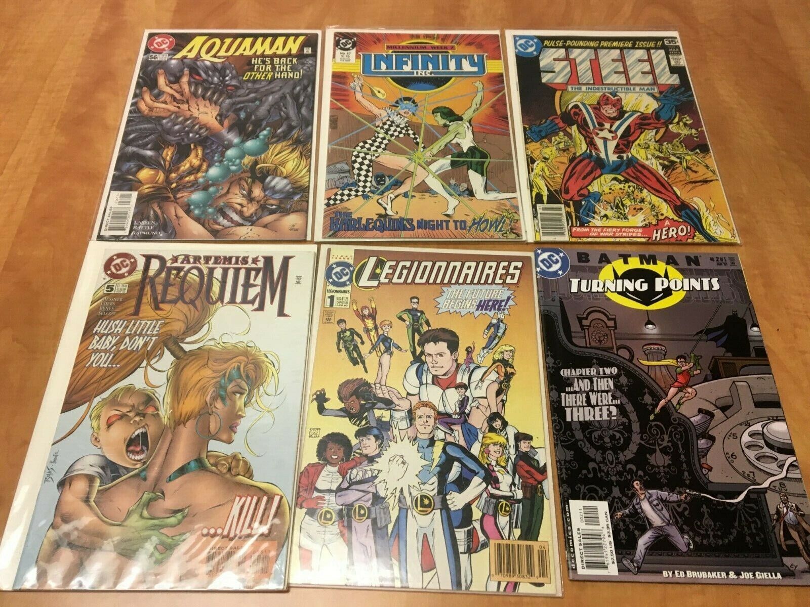 DC Comics Mixed Lot of 6 Aquaman #56 Infinity #47 Steel #1 Legionnaires #1 