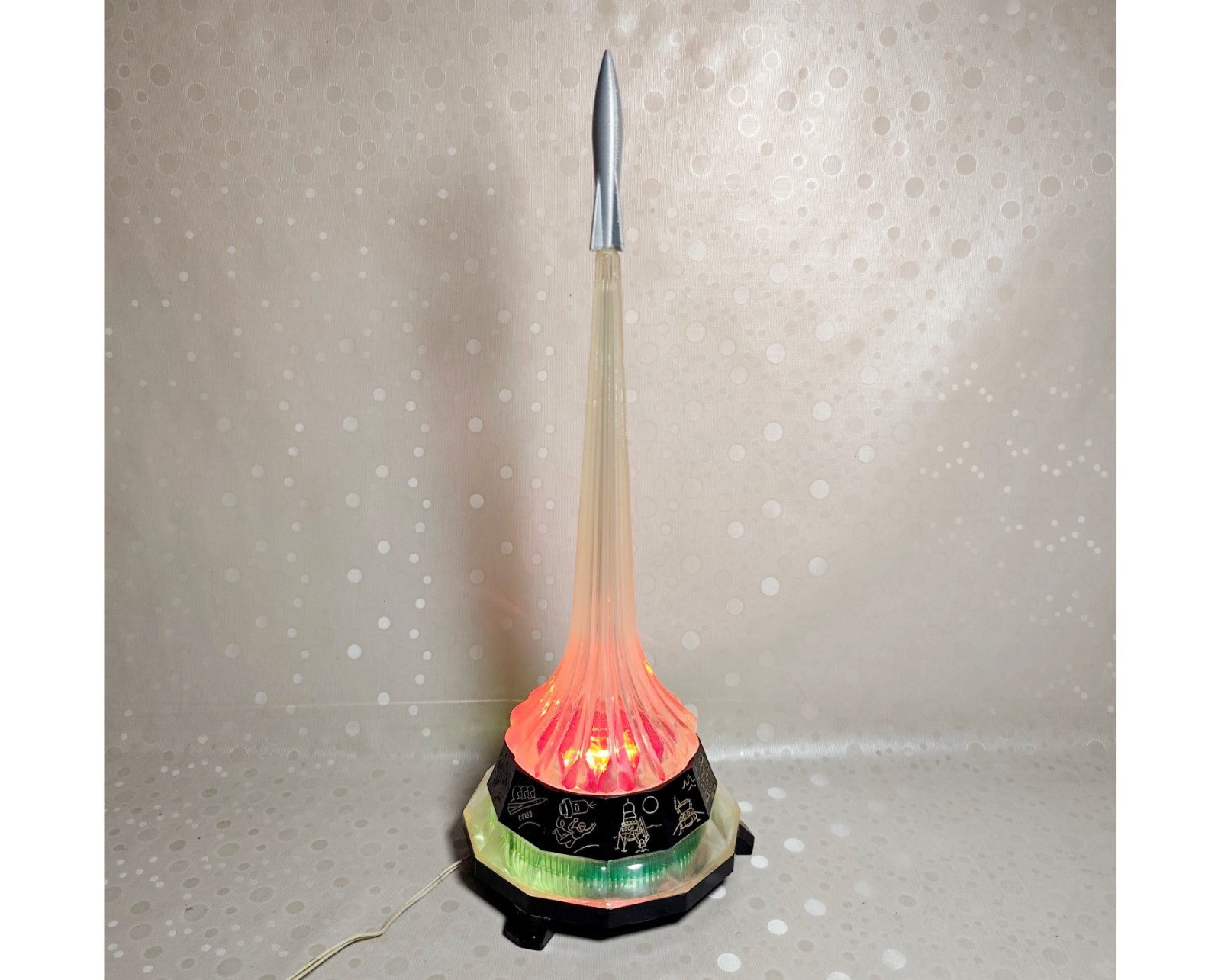 Vintage Space Age Rocket Table Lamp Mid Century Modern Retro Cosmos Night Light