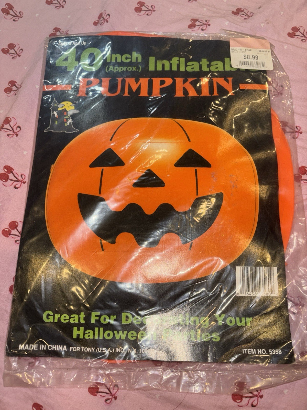 Vintage 40 Inch Inflatable Pumpkin New Never Opened Original Packaging Vintage 40 Inch Inflatable Pumpkin New Never Opened Original Packaging