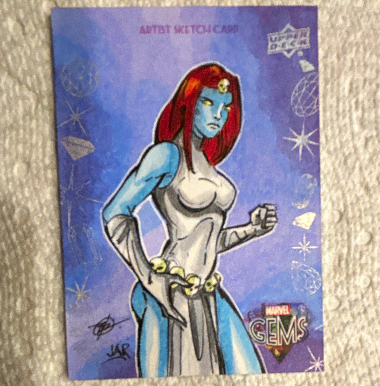 Upper Deck 2016 Marvel Gems Mystique Sketch Auto 1/1 Arturo Ramirez Upper Deck 2016 Marvel Gems Mystique Sketch Auto 1/1 Arturo Ramirez