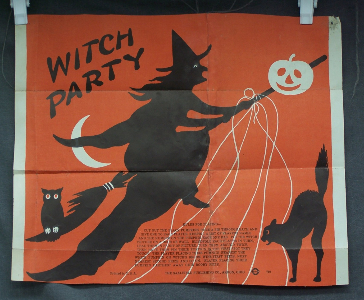 Rare Vintage Halloween Game Witch Party Saalfield Publishing Akron Ohio Rare Vintage Halloween Game Witch Party Saalfield Publishing Akron Ohio