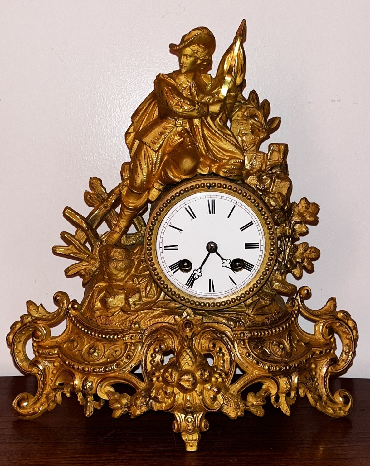 Antique 19th Century Lenzkirch A.G.U. Brass Mantle Clock, Serial # 233631. Antique 19th Century Lenzkirch A.G.U. Brass Mantle Clock, Serial # 233631.