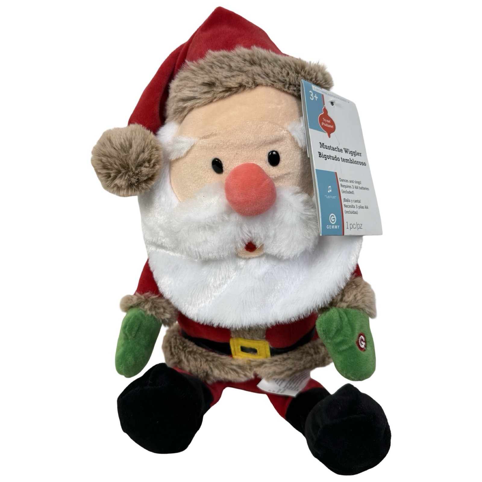 Gemmy Santa Mustache Wiggler Tutti Frutti Merry Xmas Song Chuck Berry Style NEW Gemmy Santa Mustache Wiggler Tutti Frutti Merry Xmas Song Chuck Berry Style NEW