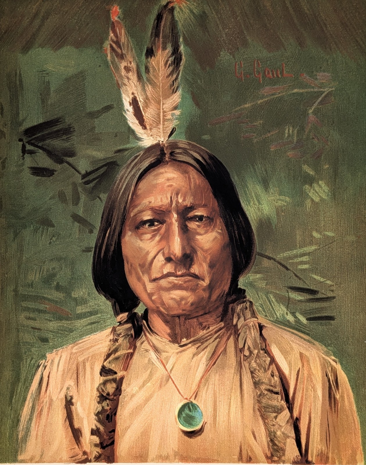 1890 SITTING BULL - Sioux Indian SOUTH DAKOTA - Original Lithograph Print RARE 1890 SITTING BULL - Sioux Indian SOUTH DAKOTA - Original Lithograph Print RARE