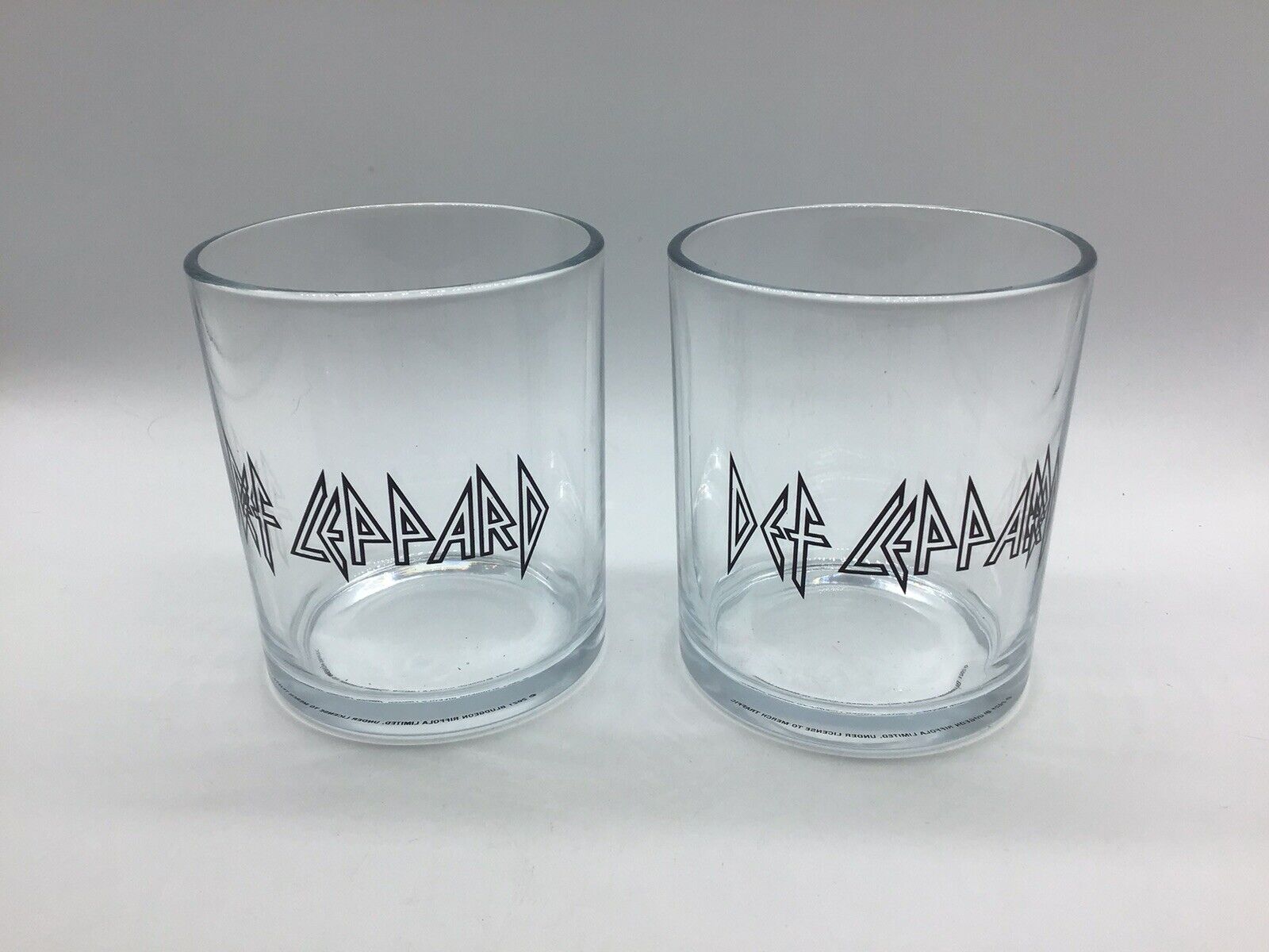 Def Leppard Pair Of 2 Low Ball Glass Cocktail