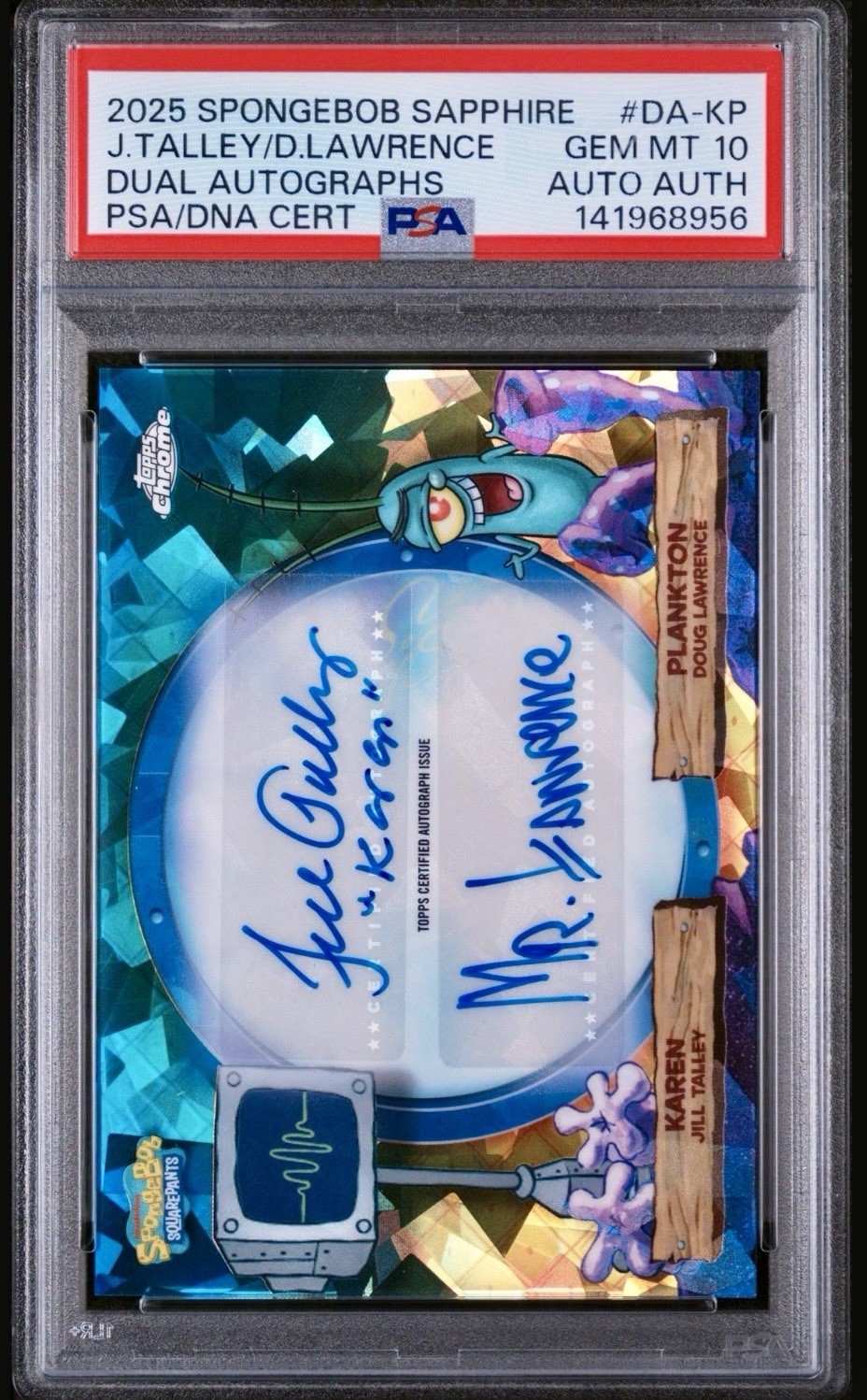 2025 SpongeBob Sapphire Plankton Karen Doug Lawerence Talley Dual Auto PSA 10 2025 SpongeBob Sapphire Plankton Karen Doug Lawerence Talley Dual Auto PSA 10