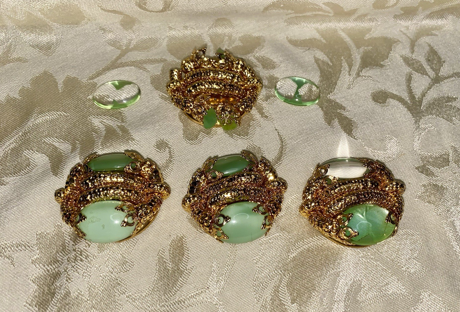 Christian Dior Haute Couture Green & Gold Blazer Buttons-Rare Christian Dior Haute Couture Green & Gold Blazer Buttons-Rare