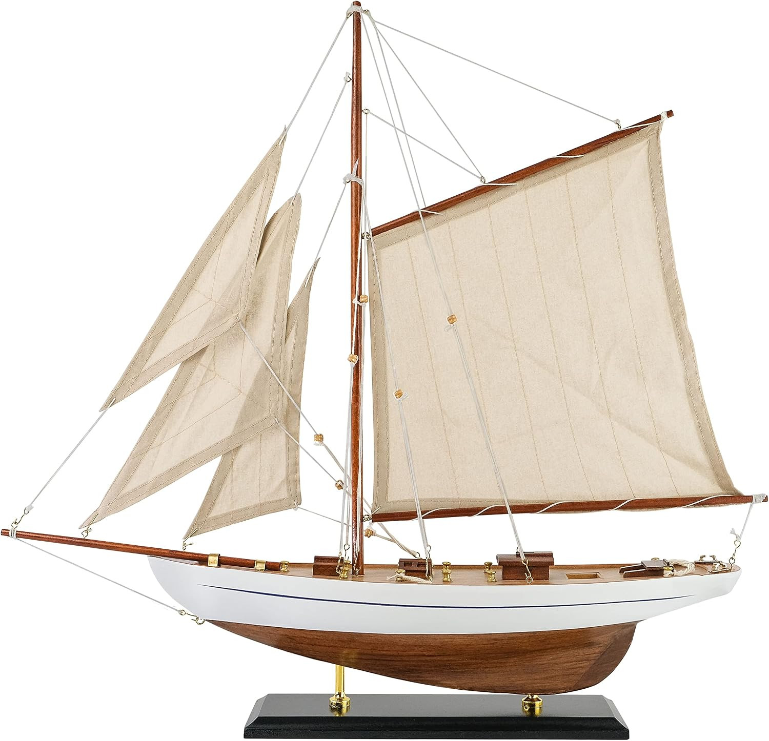 SAILINGSTORY Wooden Sailboat Decor Sailing Ship Model Ivory SAILINGSTORY Wooden Sailboat Decor Sailing Ship Model Ivory