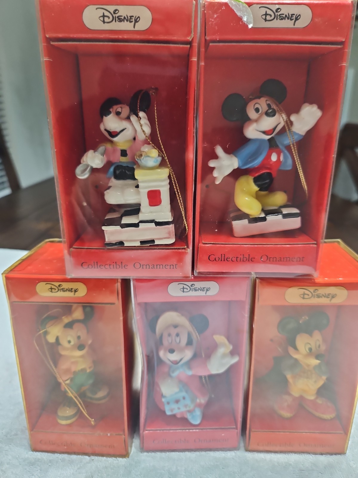 VTG 5 Disney Schmid Mickey & Minnie Mouse Christmas Ornaments 1980s 41 VTG 5 Disney Schmid Mickey & Minnie Mouse Christmas Ornaments 1980s 41