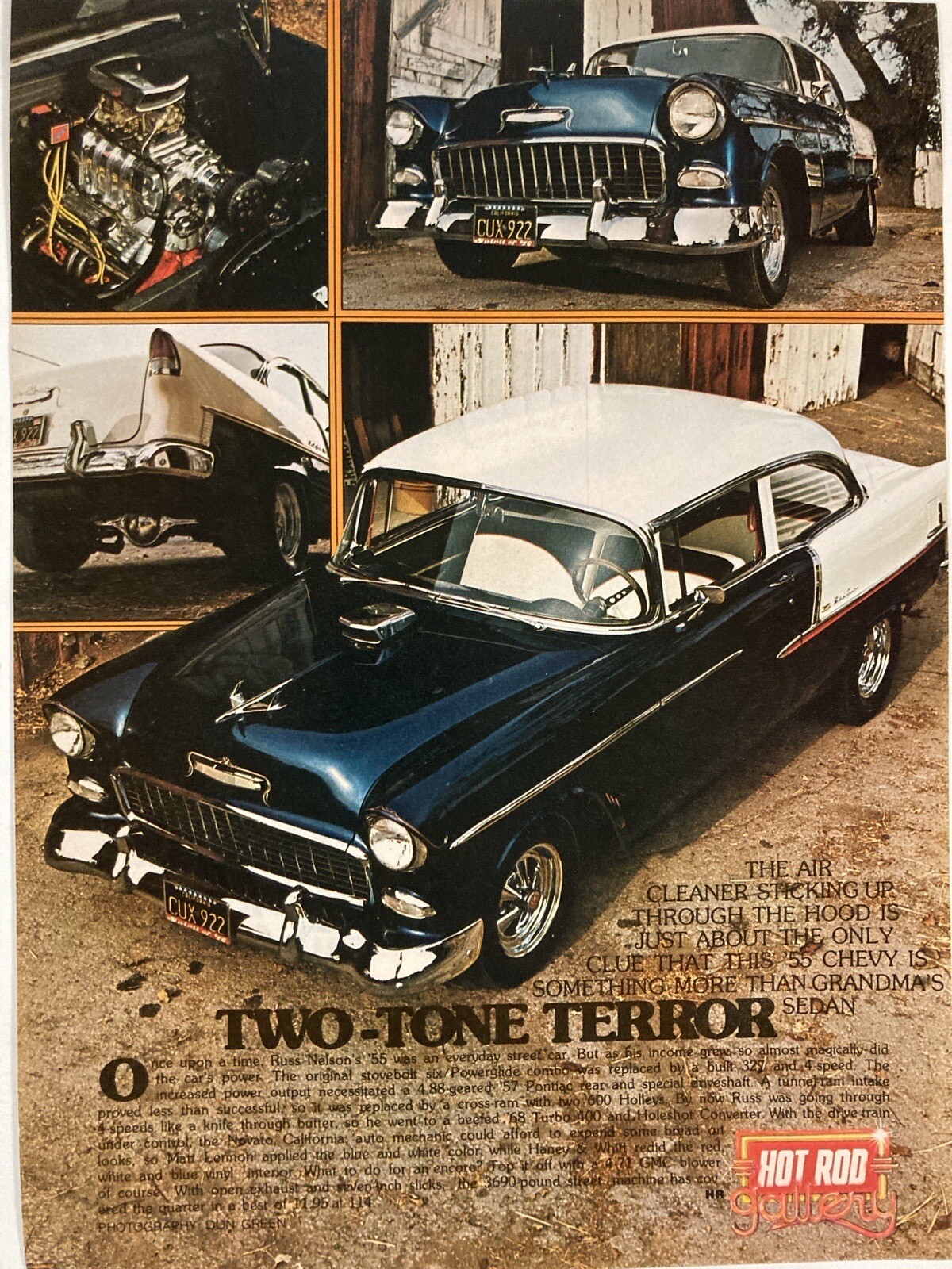 1978 Hot Rod Gallery Two Tone Terror Print Ad Russ Nelson 1955 Chevy Bel Aire 1978 Hot Rod Gallery Two Tone Terror Print Ad Russ Nelson 1955 Chevy Bel Aire