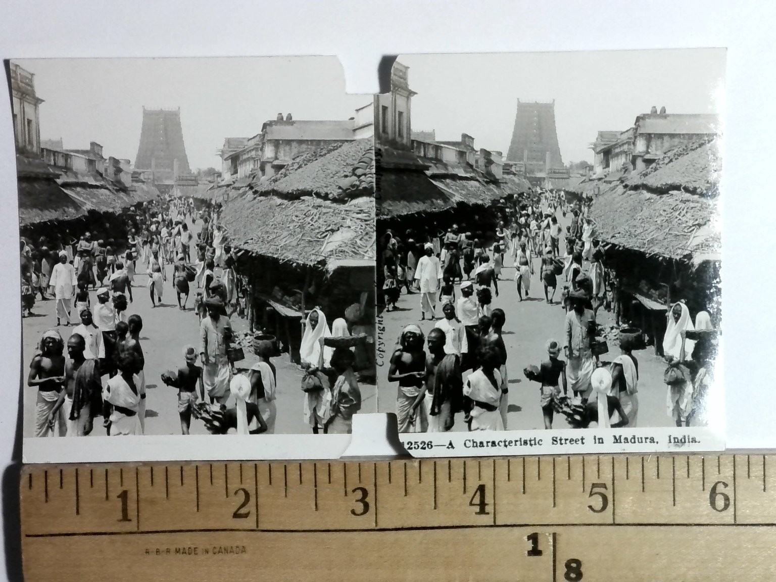 Madura India Street Stereoview Card 1900s Characteristic Temple Madura India Street Stereoview Card 1900s Characteristic Temple