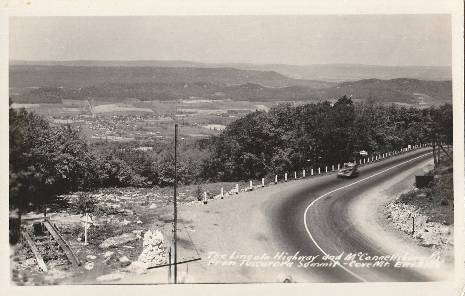 Vintage Postcard The Lincoln Highway from Tuscarora Summit McConnellsburg, PA