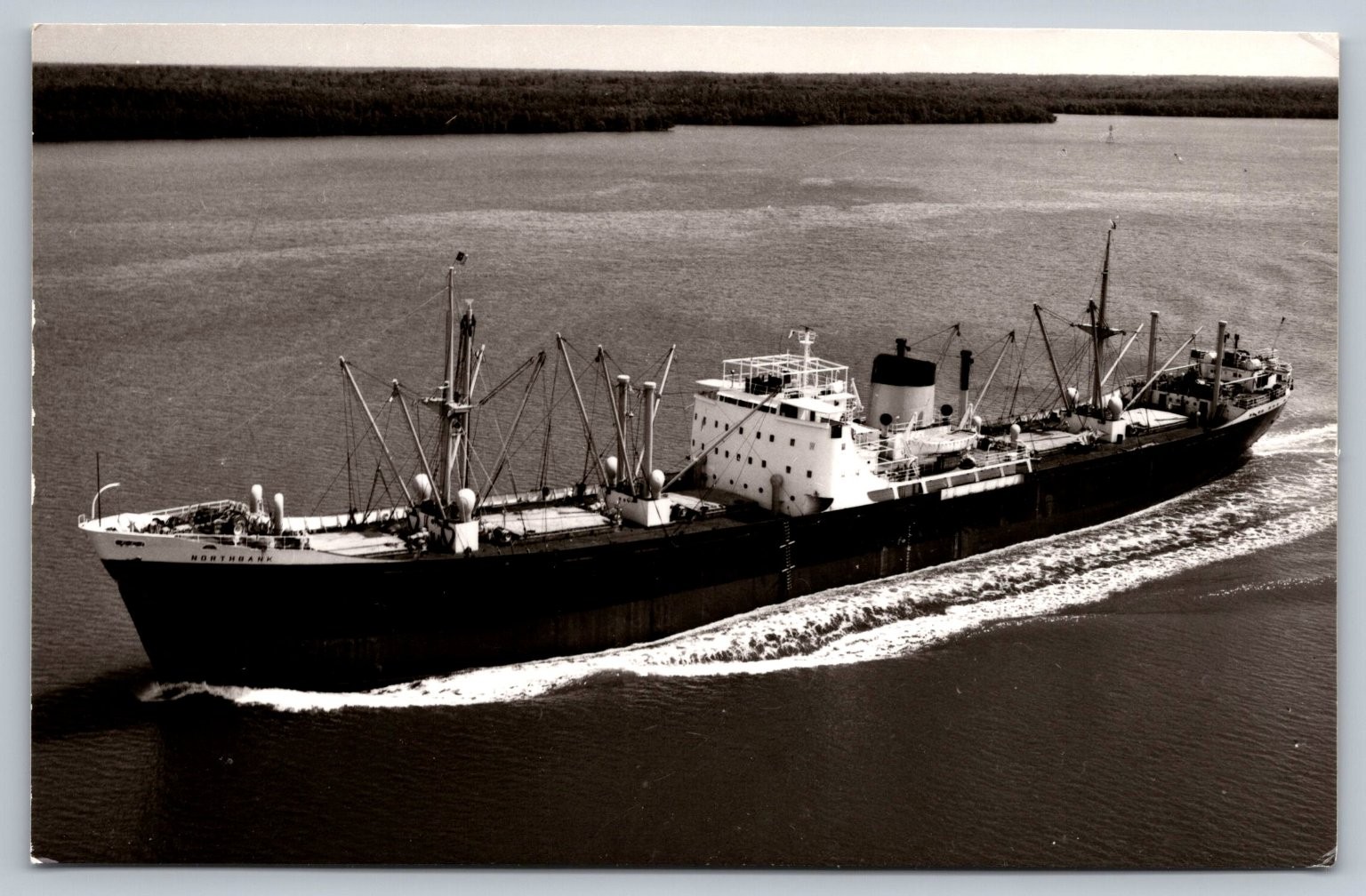 NORTHBANK Freighter Cargo Ship Vintage Real Photo Postcard Maritime RPPC