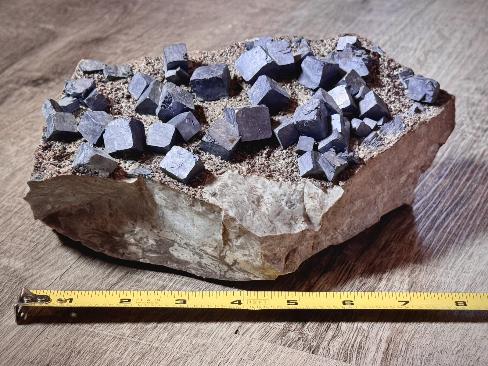 Museum Grade Cubic Galea Purple Fluorite Quartz On Matrix. Old Estate Sale Rock Museum Grade Cubic Galea Purple Fluorite Quartz On Matrix. Old Estate Sale Rock