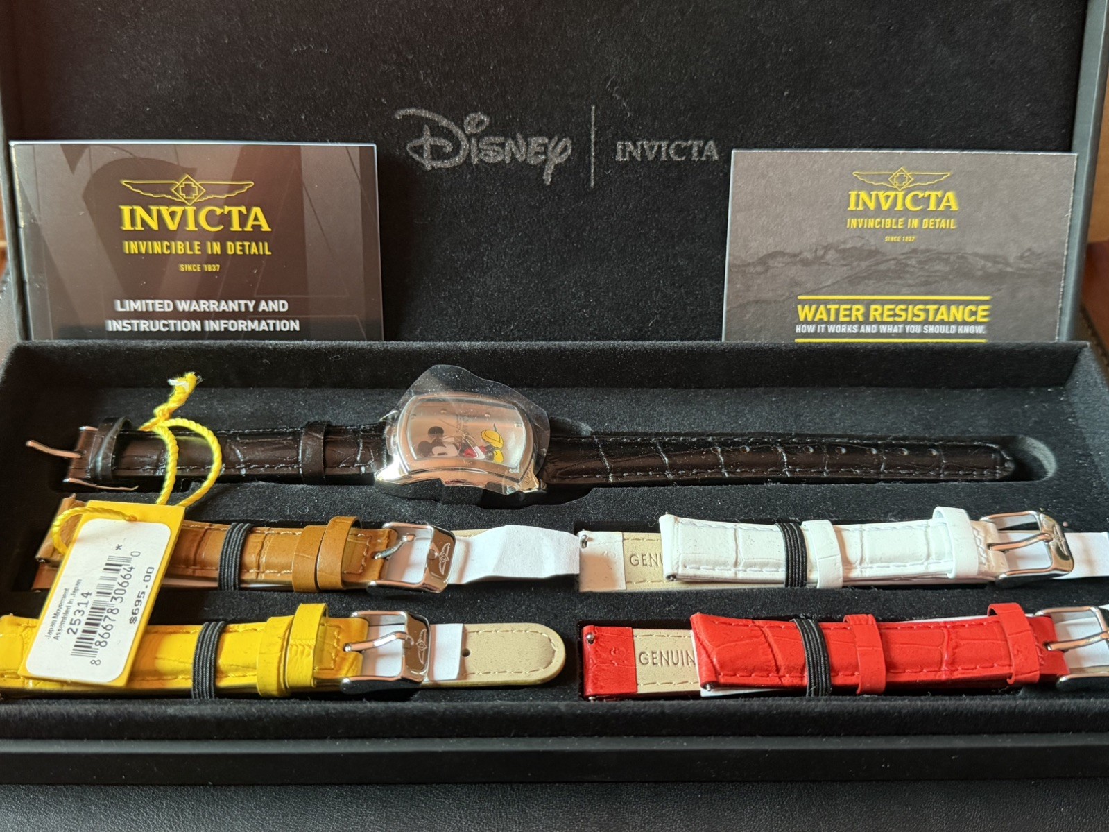 New Invicta Disney Mickey Mouse 25314 Limited Edition Watch NOS 5 Straps Box Set