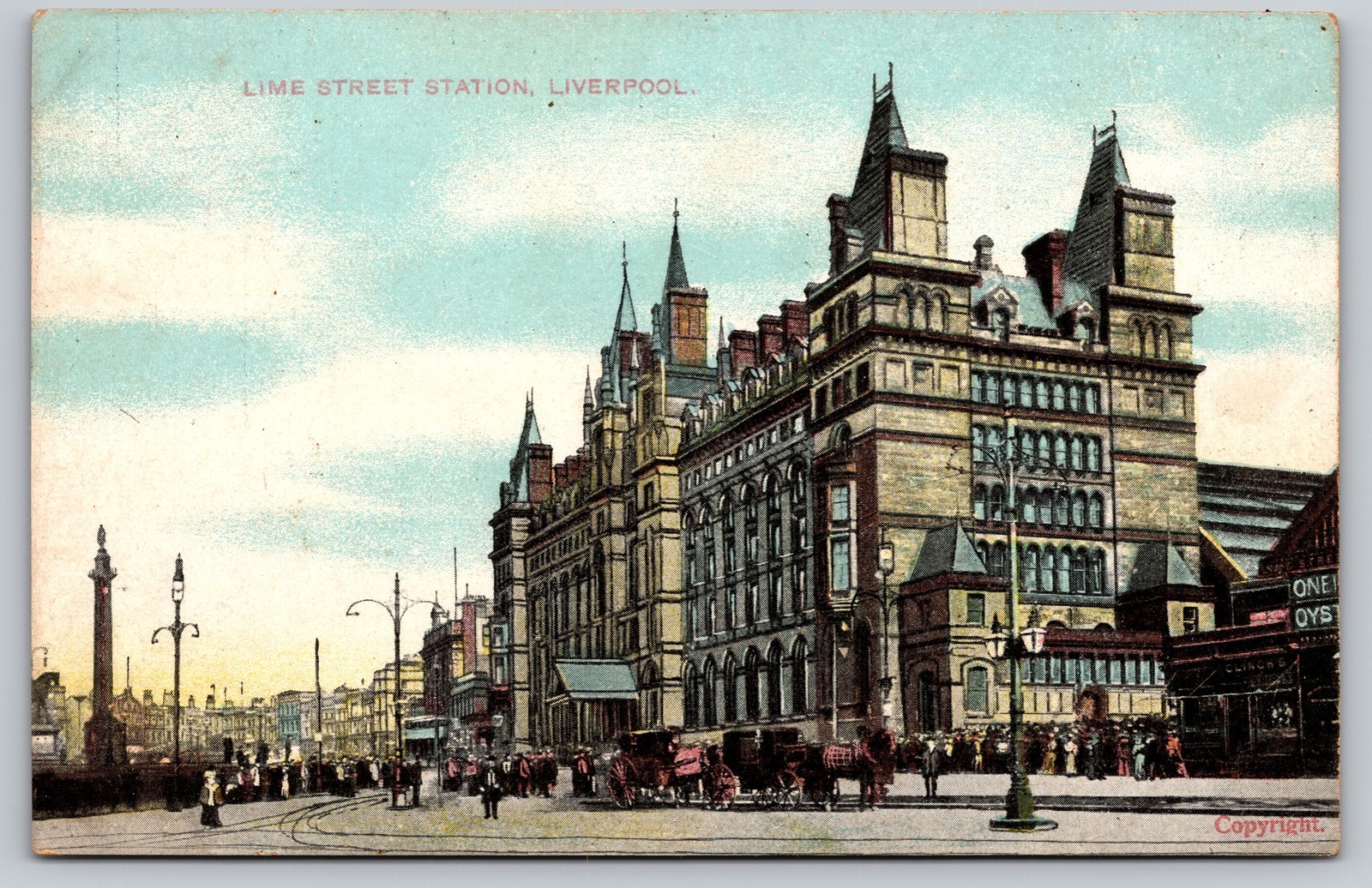 Lime Street Station Liverpool Chromolithograph Postcard