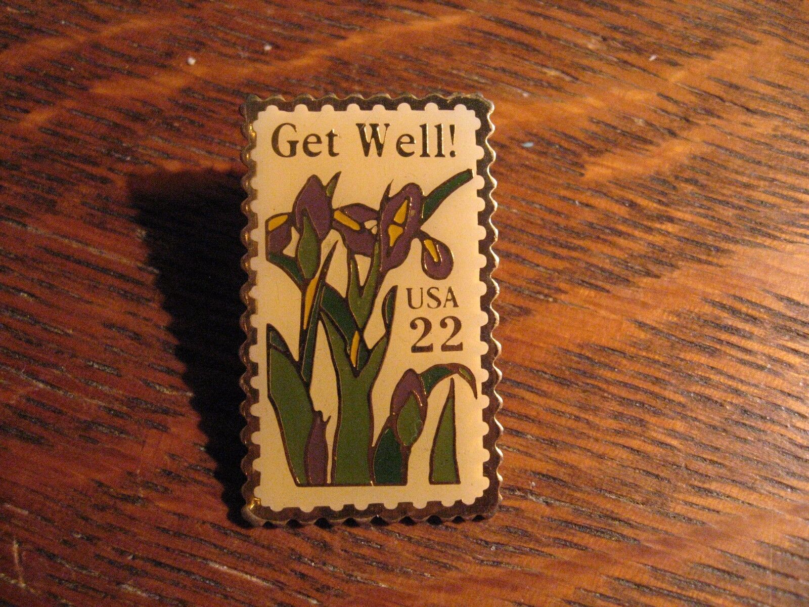 Get Well USA Postage Stamp Pin - Vintage 1987 Jonathan Grey & Associates Pin