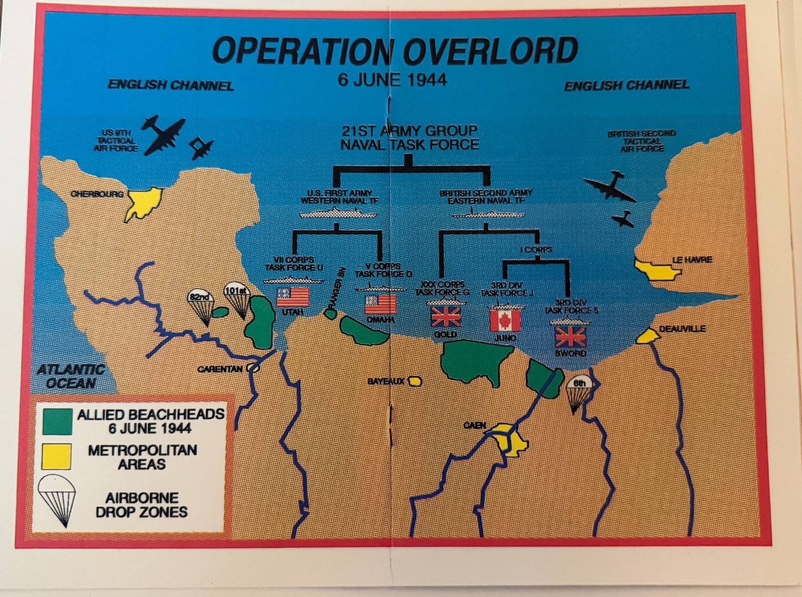 WWII - Operation Overlord 6,June 1944 MAP