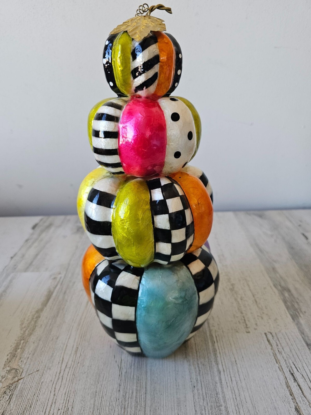 Mackenzie child fortune teller capiz pumpkin topiary totem RARE fall decor uniqu Mackenzie child fortune teller capiz pumpkin topiary totem RARE fall decor uniqu