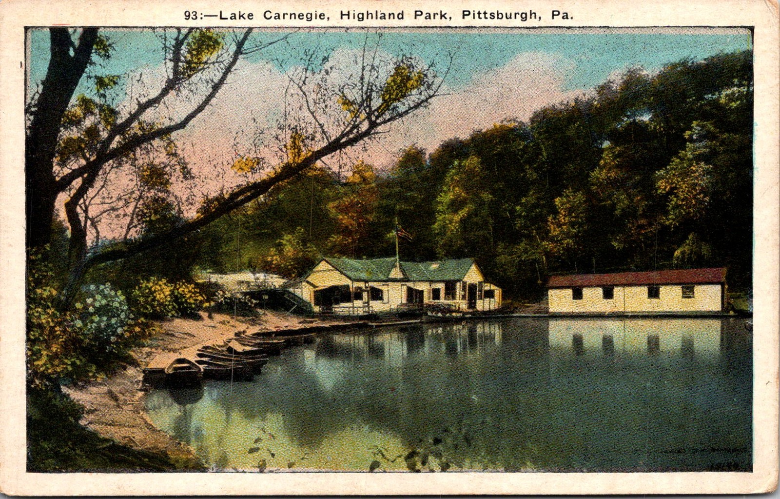 Lake Carnegie Highland Park Pittsburgh PA Vintage Postcard 5P20-20 Lake Carnegie Highland Park Pittsburgh PA Vintage Postcard 5P20-20