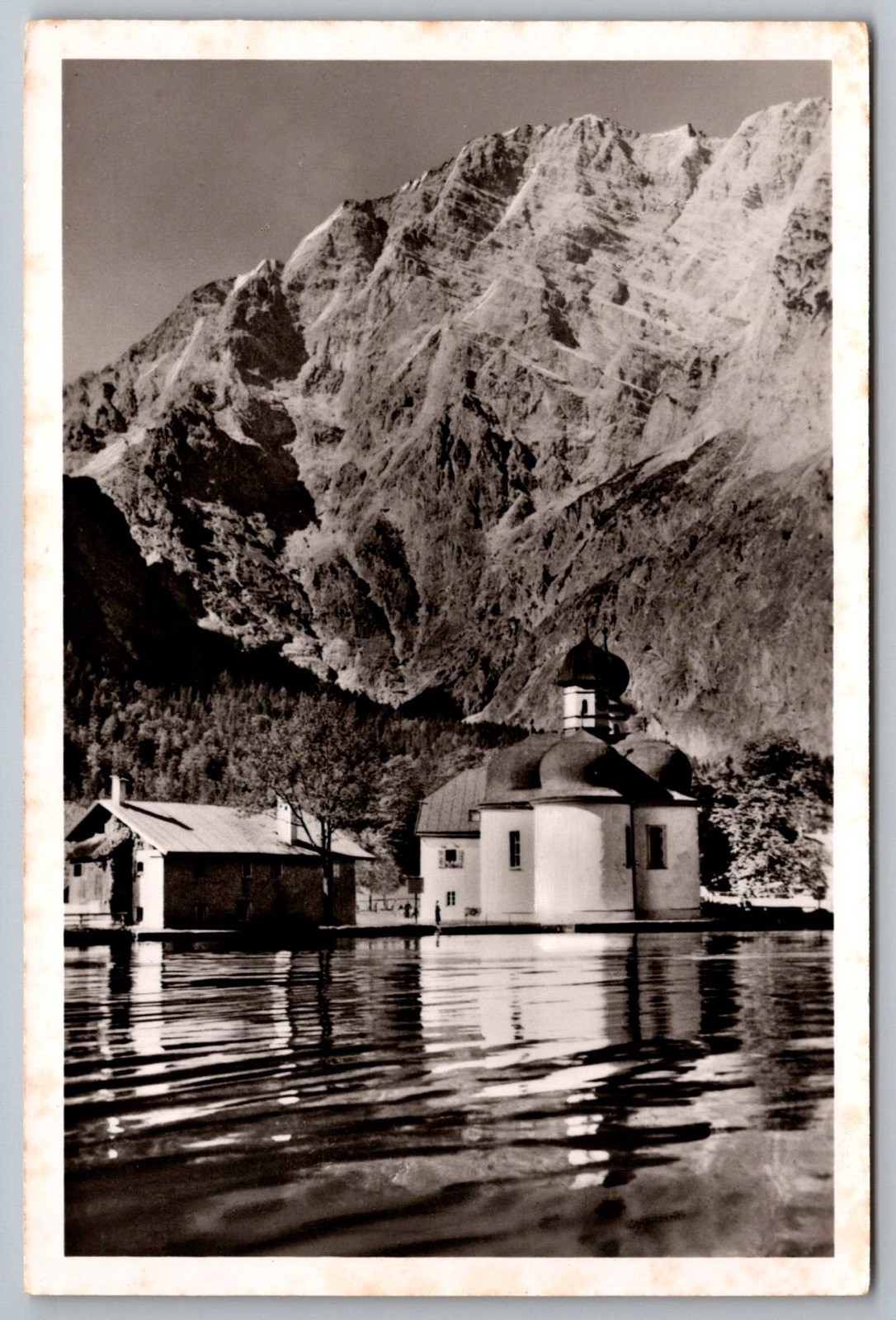 St. Bartholomä Church Königssee Berchtesgaden Mountain Scene RPPC