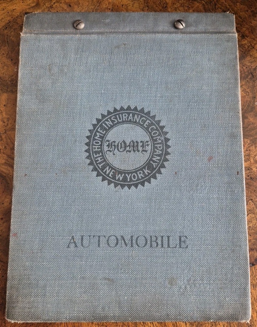 Antique Auto Insurance Ledger The Home Insurance Company New York c1910s Unused Antique Auto Insurance Ledger The Home Insurance Company New York c1910s Unused