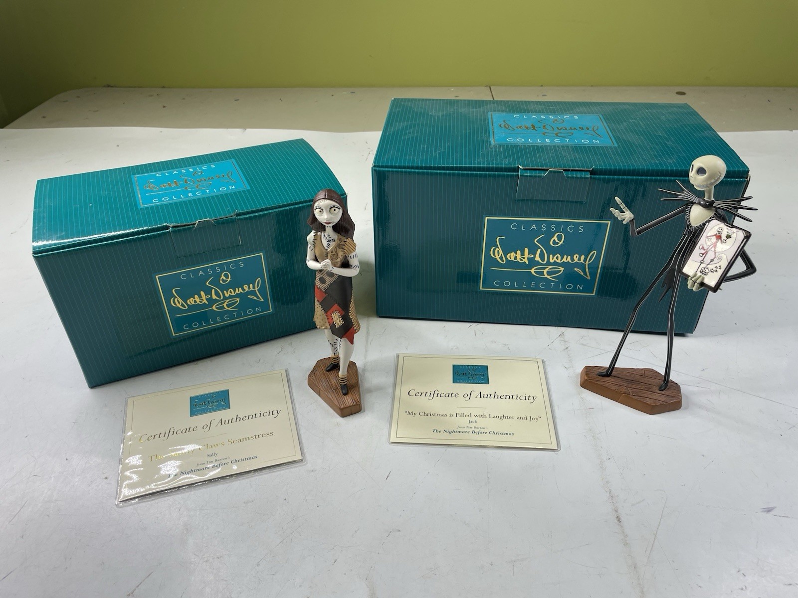 WDCC NIGHTMARE BEFORE CHRISTMAS JACK SKELLINGTON & SALLY w/ Box & COA Disney