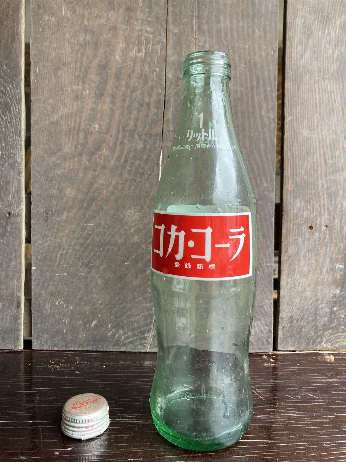 Coca-Cola Empty Bottle w/ Cap Showa Retro Height approx 30cm 1000ml Japanese