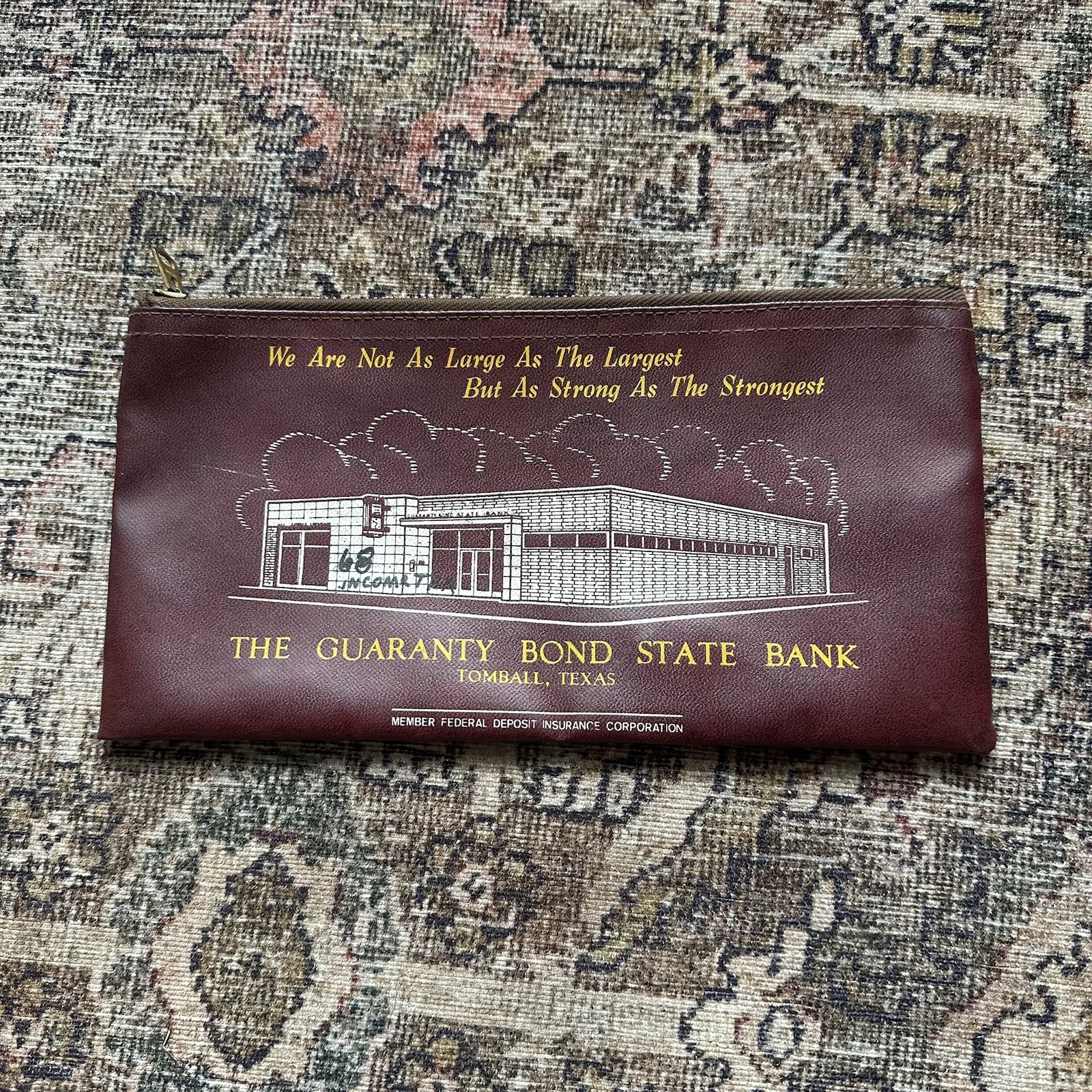 Vintage 1960s The Guaranty Bond State Bank Bag A Rifkin Talon MCM Tomball Texas Vintage 1960s The Guaranty Bond State Bank Bag A Rifkin Talon MCM Tomball Texas