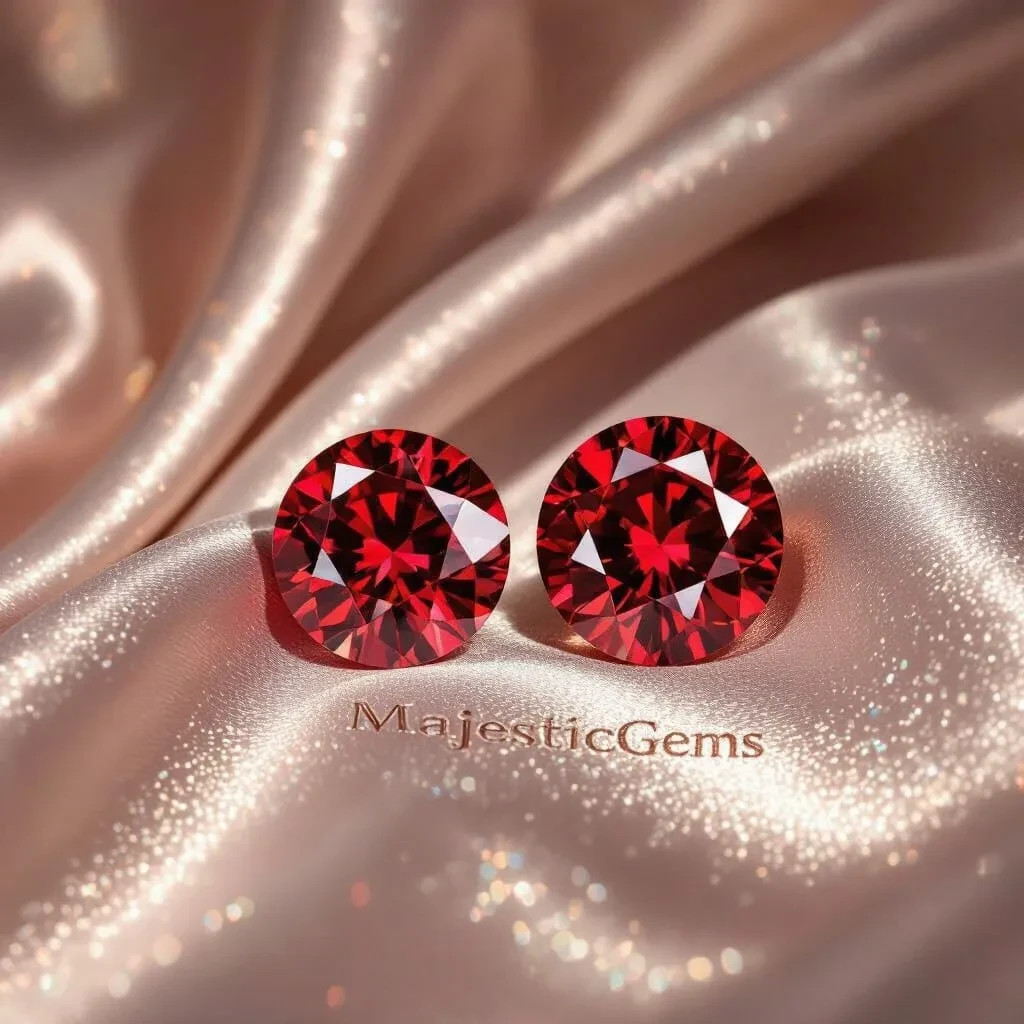 1 Ct 1 Pair Certified Round Cut Red Diamond D/VVS1 + Free Gift by MajesticGems 1 Ct 1 Pair Certified Round Cut Red Diamond D/VVS1 + Free Gift by MajesticGems