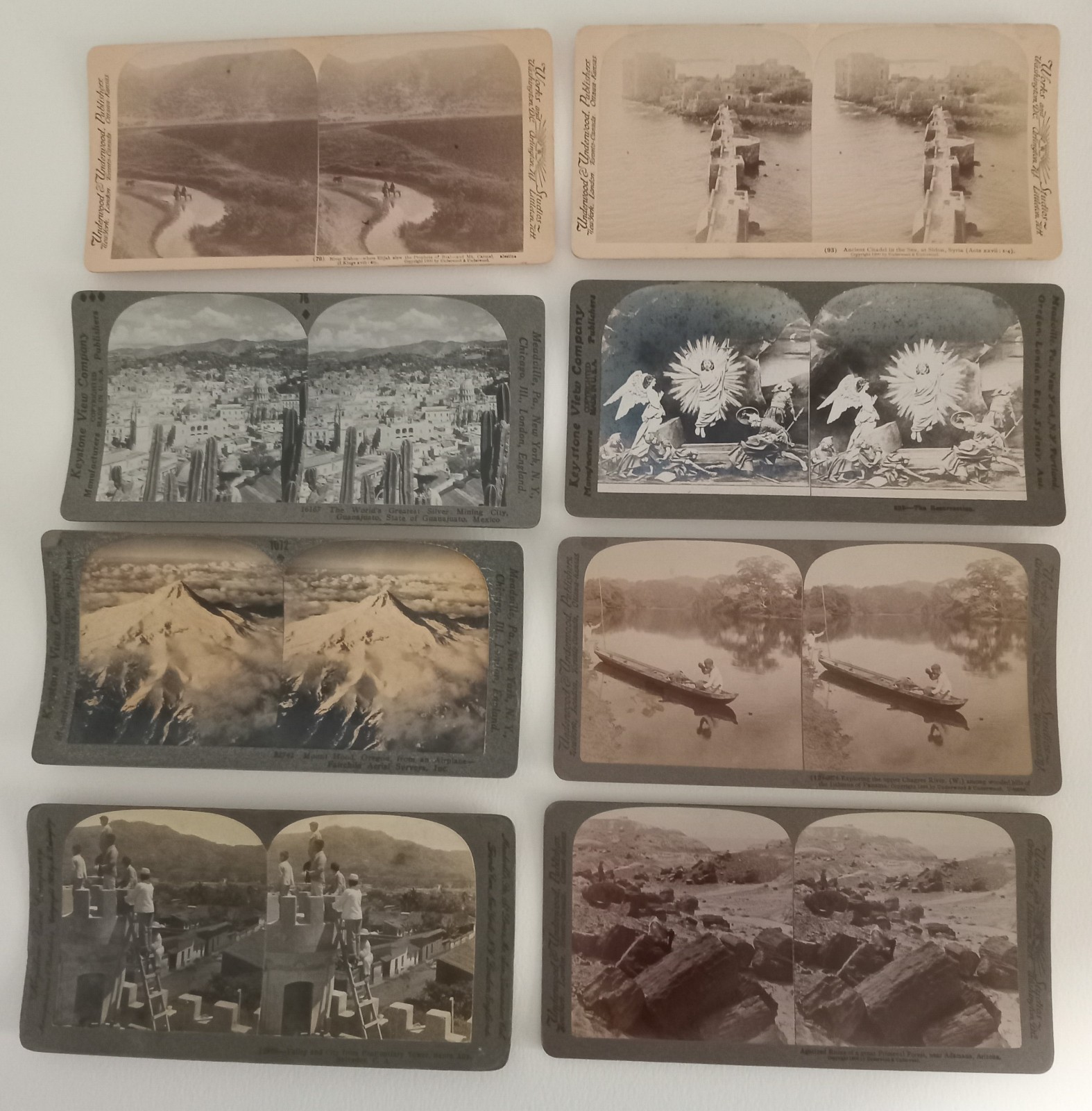 Vintage Keystone View & Underwood Stereoscope Cards, Set of 8, 1920\'s, Original Vintage Keystone View & Underwood Stereoscope Cards, Set of 8, 1920\'s, Original