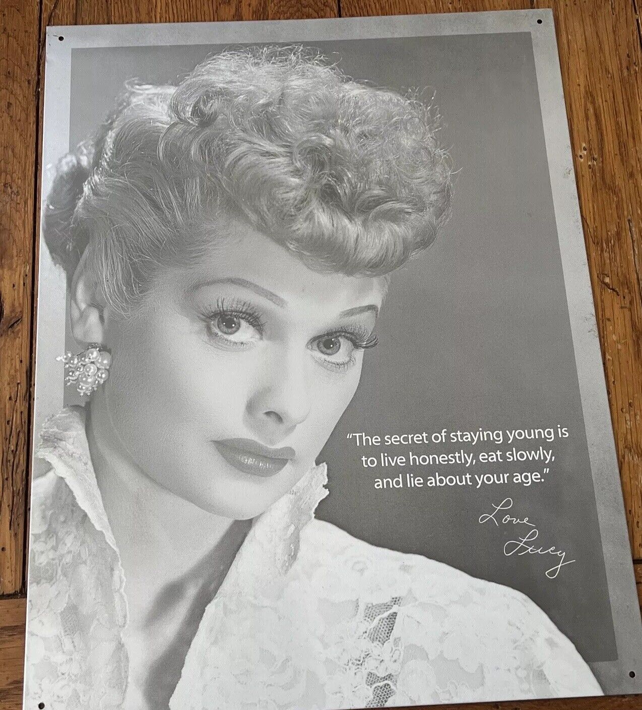 I Love Lucy The Secret Of Staying Young Metal Tin Sign 16x13