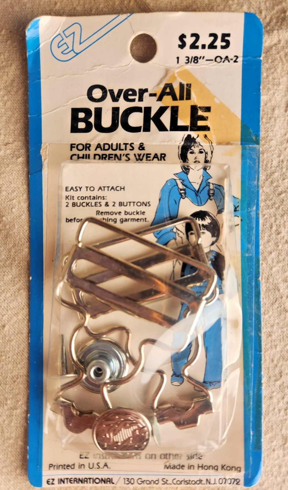 Vintage EZ Over-All Strap Buckles (2) for Sewing Projects - NIP Factory Sealed Vintage EZ Over-All Strap Buckles (2) for Sewing Projects - NIP Factory Sealed