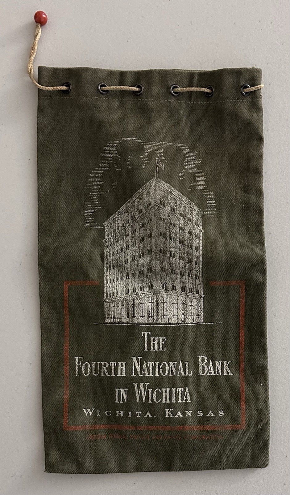 Vtg or Antique Money Bag Fourth National Bank Wichita Kansas Vtg or Antique Money Bag Fourth National Bank Wichita Kansas