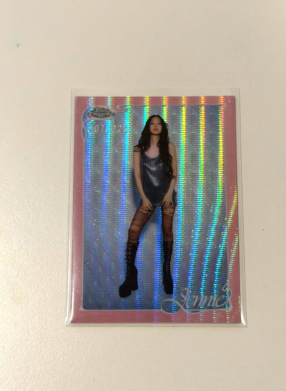 JENNIE /225 PINK WAVE, 2026 Topps Chrome Jennie, #10 JENNIE /225 PINK WAVE, 2026 Topps Chrome Jennie, #10