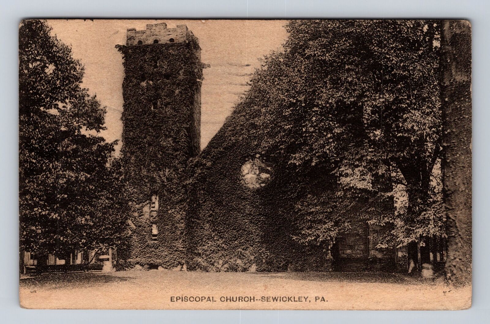 Sewickley PA-Pennsylvania, Episcopal Church, Antique Vintage c1907 Postcard