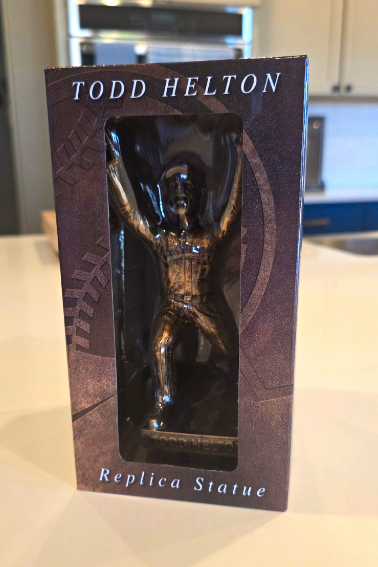 Todd Helton Hall of Fame 2026 Replica Statue Bronze Plastic, Original Unopened