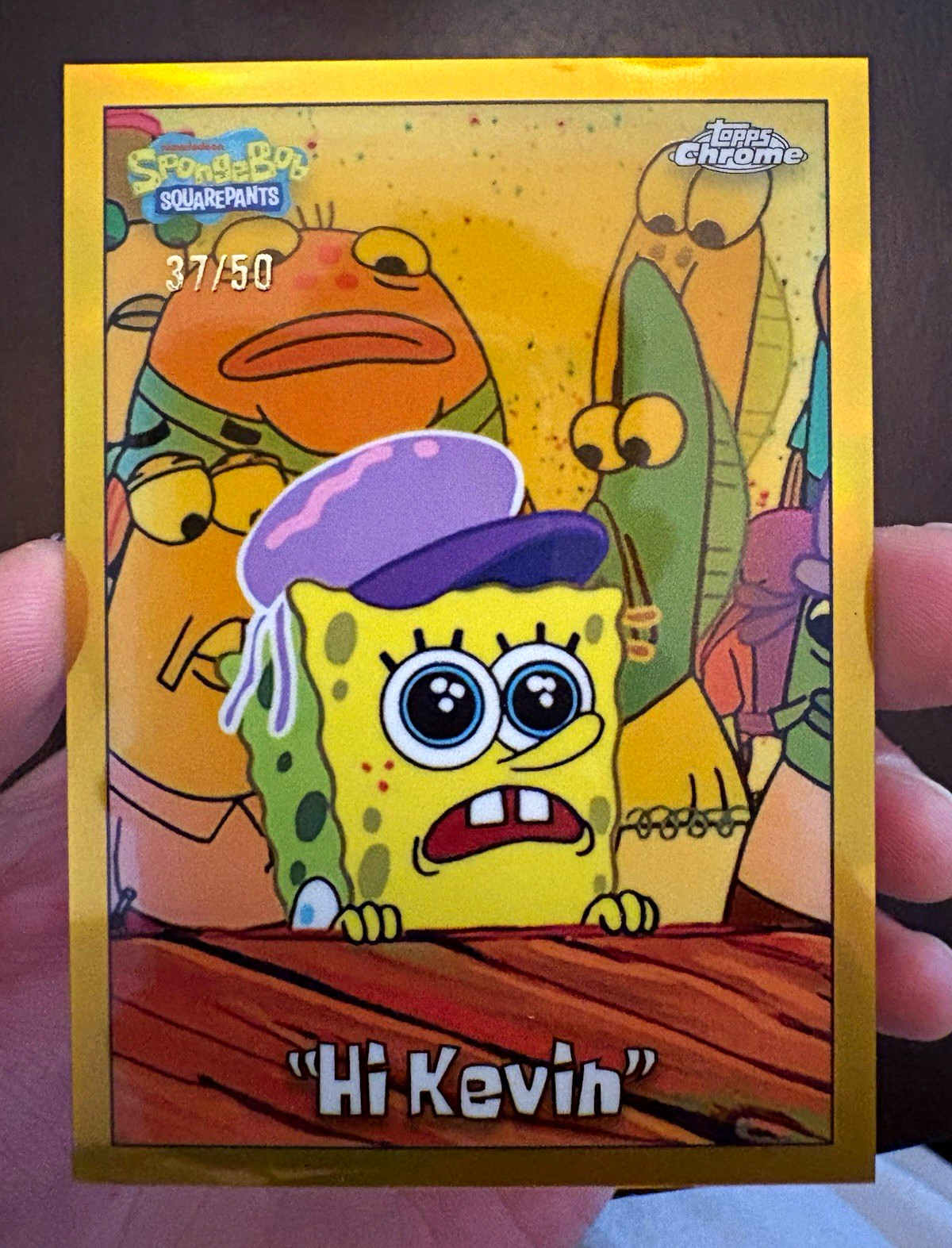 SERIALIZED 2025 Topps SpongeBob SquarePants 25 Topps Chrome #81 Hi Kevin 37/50 SERIALIZED 2025 Topps SpongeBob SquarePants 25 Topps Chrome #81 Hi Kevin 37/50